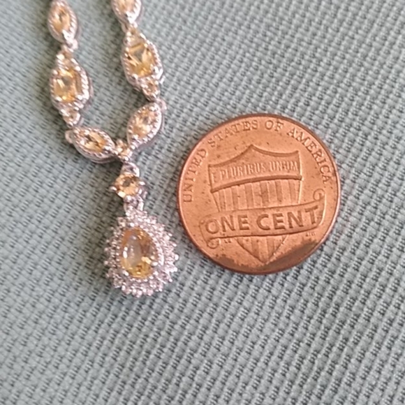 GOLDEN IMPERIAL TOPAZ, ZIRCON PRINCESS NECKLACE💘 - Picture 3 of 9